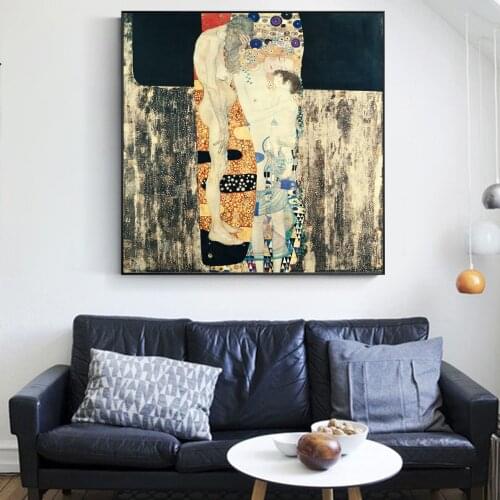 The Three Ages of Woman Wall Art Paintings Gustav Klimt Famous Canvas Art Prints Reproductions Posters For Living Room Cuadros