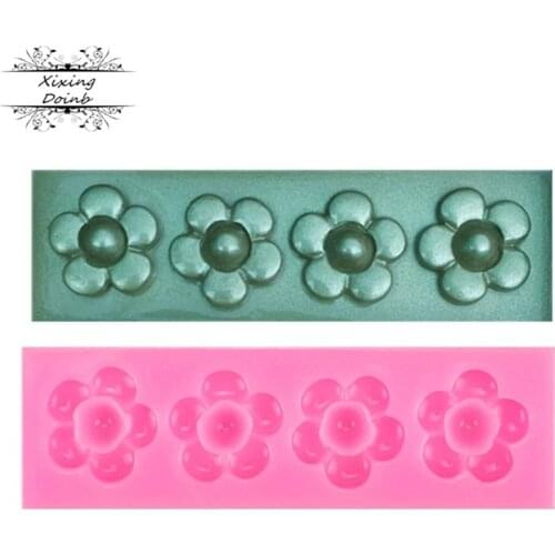 Mini flower shaped silicone fudge mold cake decoration tool candy chocolate fudge mold