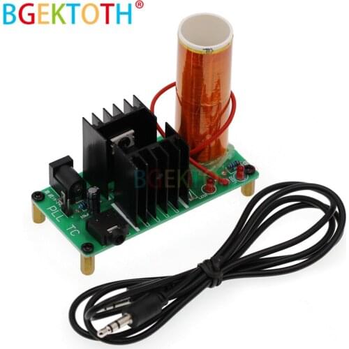 15W Mini Tesla Coil Plasma Speaker Tesla Kit Music Wireless Transmission Board Module DC 15-24V Plasma Stereo Speaker DIY Kit