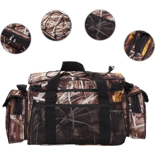 F104 Multi-function Fishing Bag Oxford Fabric Outdoor Fishing Tackle Reel Lure Storage Pack Shoulder Crossbody Carry Bag Pesca