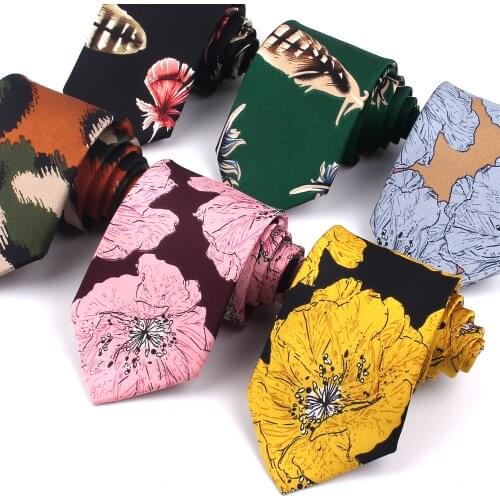Fashion Floral Ties For Men Women Suits Classic Neck Tie Black Red Tie Groomsmen Necktie For Wedding Business Tie Gravata