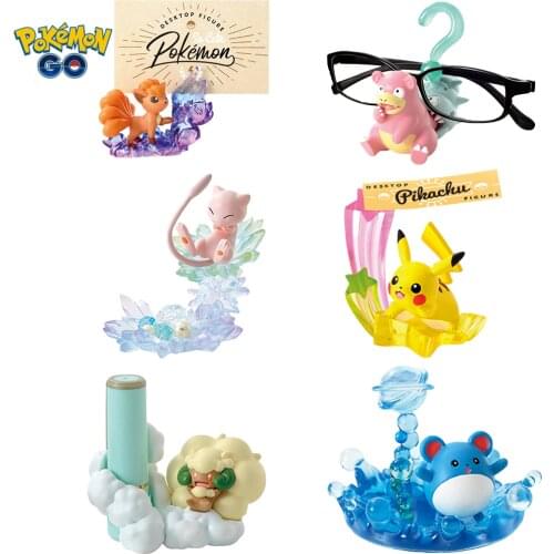 Pokemon Pikachu Mew Eevee Marill Vulpix Slowbro Sylveon Desktop Ornaments Collection Anime Figure Model Toys For Kid Fairy Doll
