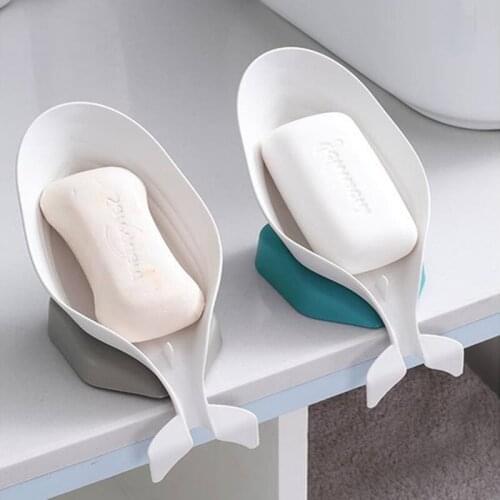 Non-slip Dolphin Shape Soap Dish Household Soap Holder Soap Drain Box Plate Tray Soap Case Soap Container Bathroom Supplies