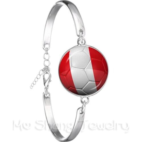 2018 New Football Bracelet World Cups National Flag Belgium,Brazil,Mexico,Morocco,Peru,Croatia,Korea Soccer Souvenirs Bangle