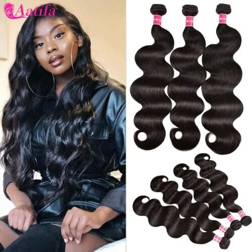 Brazilian Body Wave Bundles 100% Human Hair 1/3/4 PCS Hair Bundles Remy Hair Weave 8-28 Inch Hair Extension Natural Color Aatifa