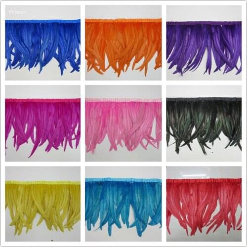 35-40cm Rooster Tail Trim Coque Feather Trimming/Ribbon For Crafts Dress Skirt Carnival Costumes Plumes wedding decoration