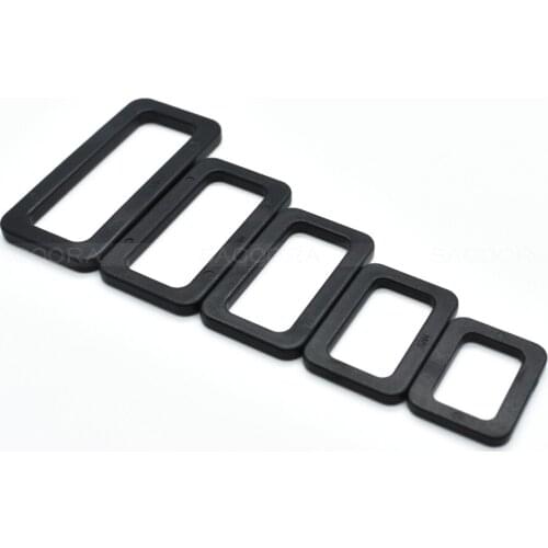Plastic Loops Looploc Buckles Rectangle Rings Backpack Straps Webbing Bag Parts Webbing Size 20mm 25mm 32mm 38mm 50mm Black