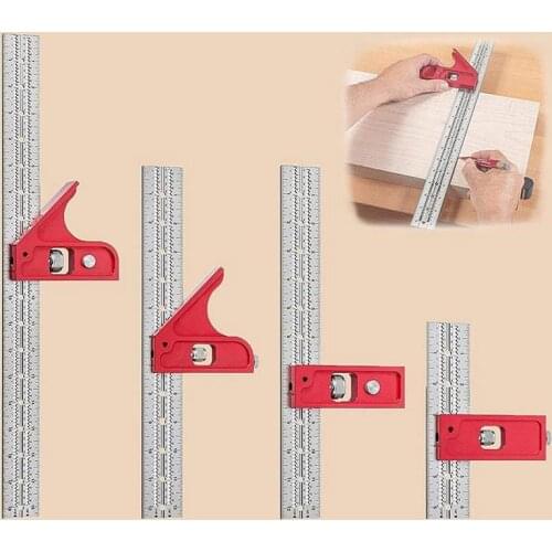 Plastic Combination And Double Square Woodworking Tool Adjustable Woodworker Edge Rule For Student To Drawing Stone Measure Tool