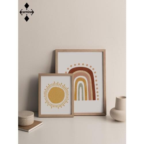 Rainbow Wall Art Canvas Painting Cartoon Sun Posters and Prints Modern Printing Nordic Wall Pictures for Nursery Baby Room Decor