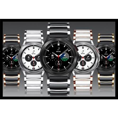 20mm Ceramic+Metal Strap For Samsung Galaxy watch 4 40mm 44mm Luxury Bracelet band for Galaxy Watch 4 Classic 42mm 46mm Correa