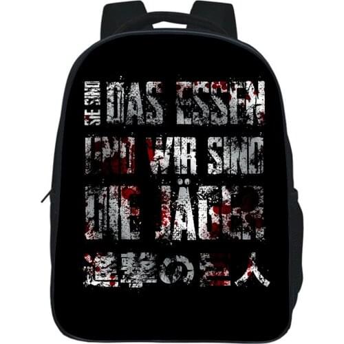 12 Inches Attack On Titan School Bag Support Customization 3D Anime Printing Knapsack Boy Girl Small Bookbag