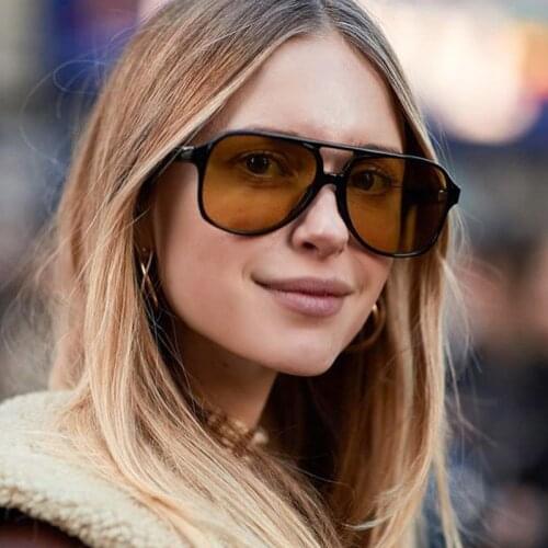 Unisex Men Thin Frame Square Sunglasses Women Ins Black Yellow Vintage Sun Glasses For Female Men Round Shades Oculos De Sol