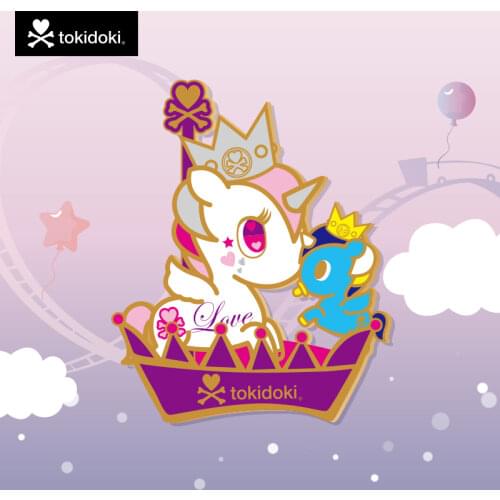 Tokidoki Genuine Bambino Series Unicorno and Baby Metal Badge Blind Box Cute Action Figure Girl Gifts