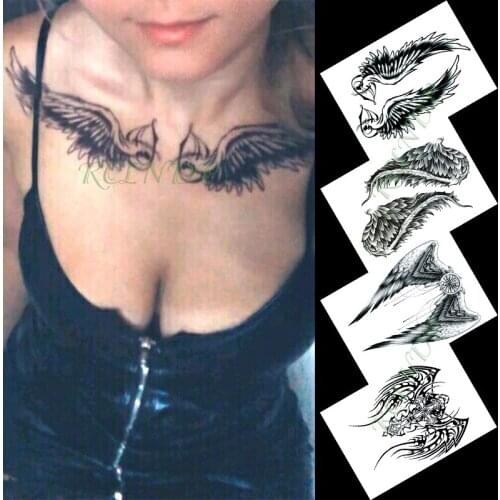 Waterproof Temporary Tattoo Sticker angel wing cross large size art tatto flash tatoo fake tattoos for girl men women