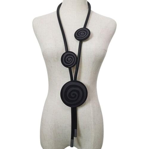 YD&YDBZ DIY Handmade Whirlpool Islam Style Long Necklaces For Women Punk Rubber Choker Jewelry Drop Necklace Party Decoration