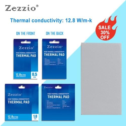 Zezzio Thermal Pad conductivity 12.8W/MK for CPU GPU Motherboard Mining RAM Multifunction Thermal conductive silicone pad