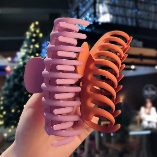Women Korea Large Acrylic Hair Clips Girl Solid Color Shower Head Shark Clip