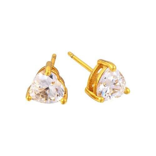 New 2014 Cute Clear Heart CZ Women Stud Earrings 5mm No Nickel E-127