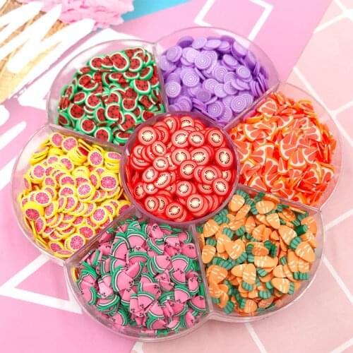 1box Lemon Orange Apple Fruits Slice Hot Clay Sprinkles for Slime Filling Materials DIY Nail Arts Decoration Crafts 5mm
