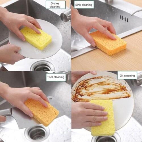 1 Pcs Eraser Oil Removal Artifact Brush Dish Pot Cleaning Brush Wood Pulp Sponge Descaling Clean Rub Pot Kitchen Tools Hot Sale