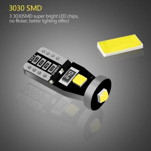 10PCS T10 LED White 3SMD 5050 Led Car Light W5w 194 168 CANBUS Error Bulbs 12V Wedge Lamp Turn Signal Light Band Decoder Sign G