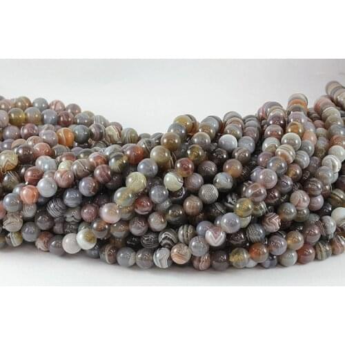 100% Natural Botswana Agat e Beads 4mm 6mm 8mm 10mm 12mm Plain Round Gem stone loose beads For jewelry making 1string 15.5"