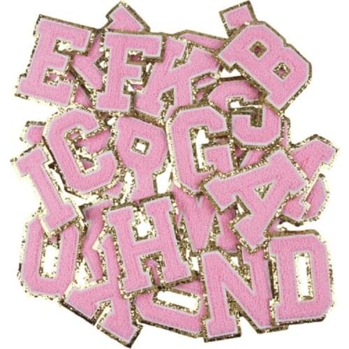 26 pcs/set Plush embroidered sequins letters For Iron on Embroidered Patches Clothes Bag Hat Sticker Sew DIY Patch Applique