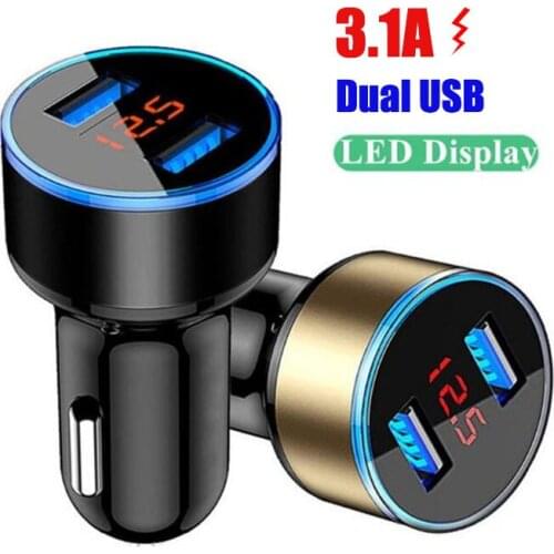 3.1A Dual USB Car Charger LED Display For Audi Q3 Q5 Q5L Q7 Q8 A1 A3 S3 A4 A4L A6 A7 S6 S7 A8 S4 RS4 A5 S5 allroad Prologue