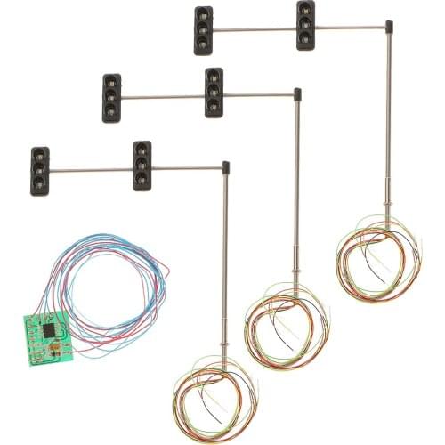 3x 70mm LED Traffic Sign Model Railway Diorama Architecture Street