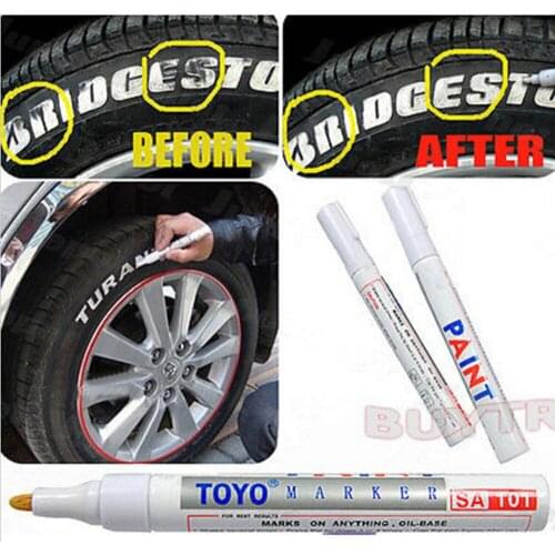 7 Colors Waterproof Car Tyre Tire Tread Rubber Metal Permanent Paint Marker Pen Office Supplies