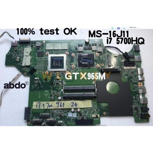 Abdo CPU. I7 5700HQ gtx965m 2G ms-16j11 motherboard msi GE62 GE72 GP62 notebook PC Board 100% test OK