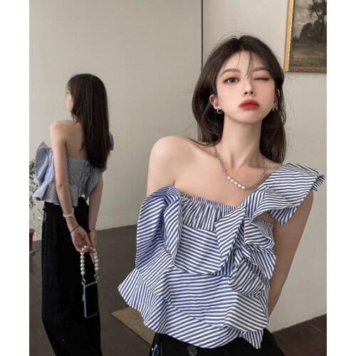 Женские рубашки в полоску Asapgot China At AliExpress