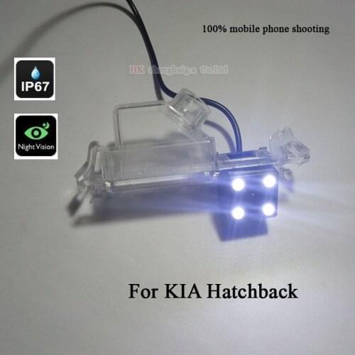 Real picture CCD Car Parking Camera for Kia K2 Rio Hatchback Auto Backup Rear View Reverse Park kit Night Vision 4 LED