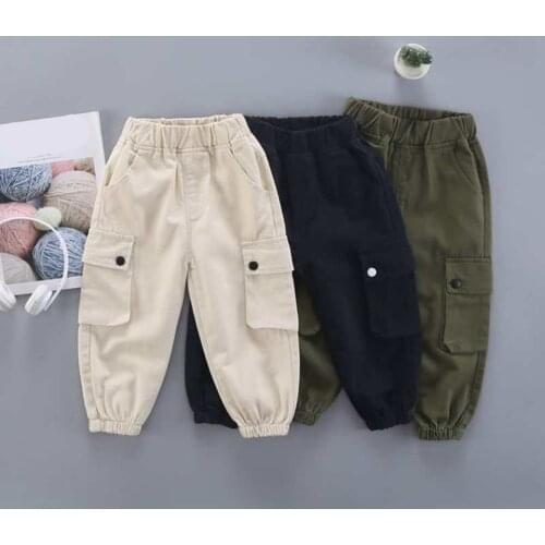 2020 Boys Pants Spring Autumn Kids Trousers Clothes cotton Children Pants for Baby Boys Cargo Pants solid toddlers infant 90140