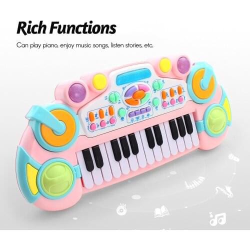 24 Keys Kids Electronic Piano Keyboard Music Education Toy with Colorful Lights for Children Kids Toddler(Random Color Delivery