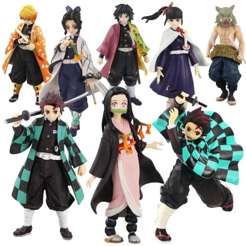 16cm Demon Slayer With BOX Anime Kamado Tanjirou Nezuko Kochou Shinobu Tomioka Giyuu PVC Action Figure Model Toys Brinquedos
