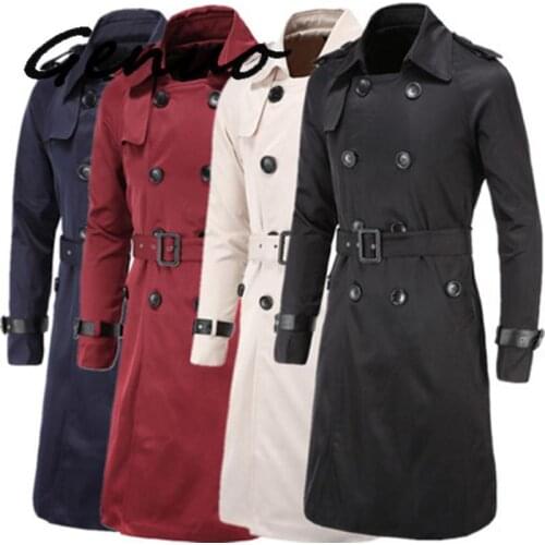 Мужские классические тренчи Genuo China At AliExpress