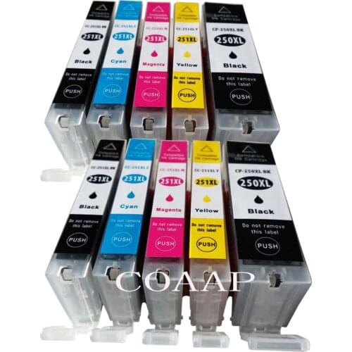 10 Compatible PGI 250 CLI 251 ink Cartridge For CANON PIXMA MG6150 MG6250 MG6320 MG5250 MG7120 iP8720 MG7520 IX6550 printer