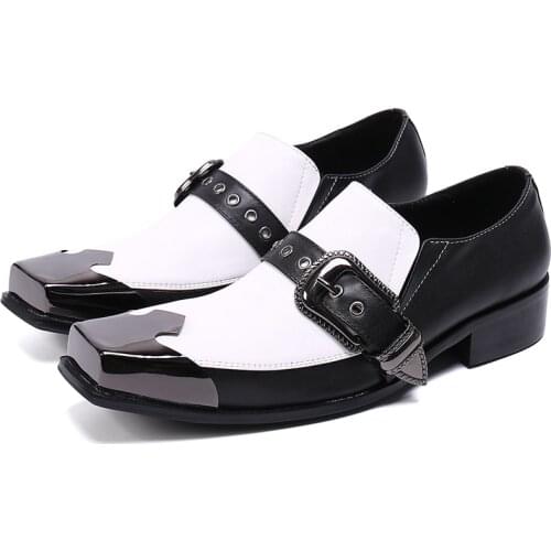 Classic Mens Derby Shoes Square Toe Men Dress Shoes Belt Buckle Formal Suit Oxford Elevator Business Shoes Hot Sale