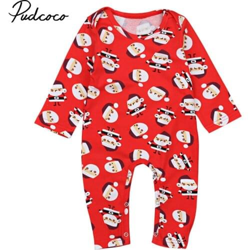 Pudcoco Christma Love Baby Girl Clothes Romper Clothing Set Jumpsuit Hat Cute Infant Girls Rompers Baby suit