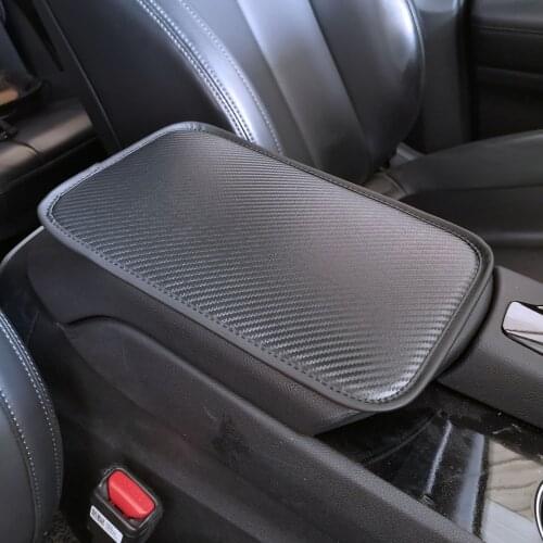 Leather Car Armrest Pad Covers Universal Center Console Auto Seat Armrests Box Pads Black Armrest Storage Protection Cushion