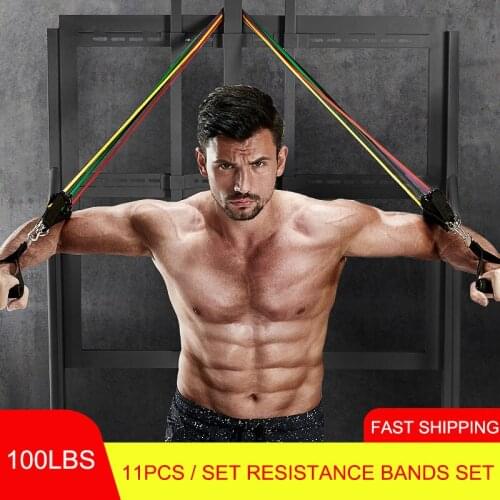 11 Pcs/Set Latex Resistance Bands Crossfit Training Exercise Yoga Tubes Pull Rope,Rubber Expander Elastic Bands Fitness with Bag