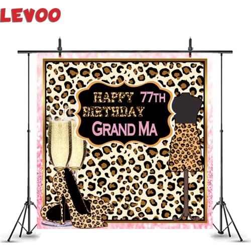 LEVOO Custom Backdrop Leopard Print Lady Birthday Champagne Heels Background Photography Party Decor Photophone Shoot Prop Vinyl