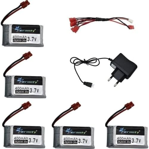 3.7V 400mah Lipo Battery + charger For SYMA X15 X5A-1 X15C X15W RC Drone Helicopter Spare Parts 3.7v Rechargeable battery 702035