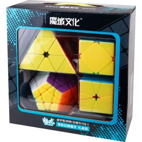 Moyu Meilong Strange-shape Magic Cube 4 pcs Set stickerless speed smooth cubes childrens educational toys adult holiday gifts