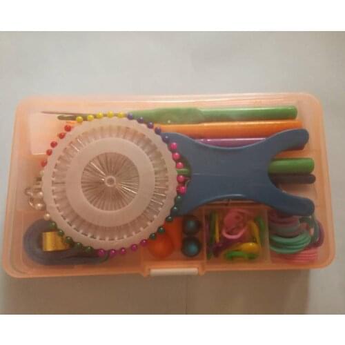 DIY Knitting Needlework Kits Crochet Hooks Sets Ruler Plastic Buckle Rubber Needle Head Set Needle Kits Storage Box Color Pin