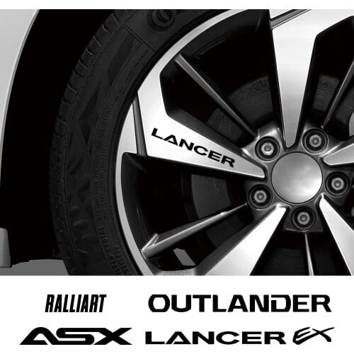 Car Wheel Rim Stickers Vinyl Film Decal for Mitsubishi Lancer EX Outlander ASX Ralliart Automobiles Decoration DIY Accessories