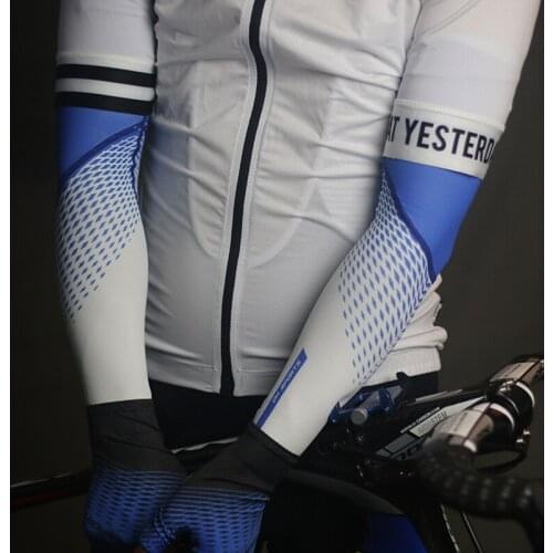 New Ice Fabric Breathable UV Protection Running Arm Sleeves Fitness Basketball Elbow Pad Sport Cycling Outdoor Arm Warmers