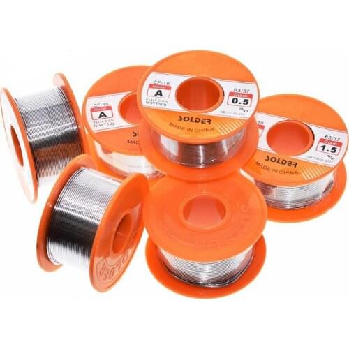 0.6/0.8/1/1.2/1.5MM 63/37 FLUX 2.0% 45FT Tin Lead Tin Wire Melt Rosin Core Solder Soldering Wire Roll For diy