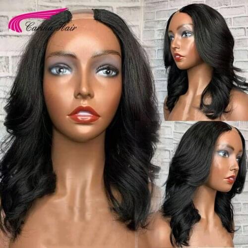 U Part Wig Human Hair Brazilian Wavy Wig 180 Density Full Machine Made U Shaped Wig Remy Glueless Human Hair Wigs For Women